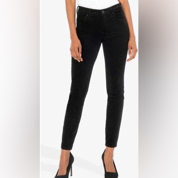 Kut from the Kloth Denim - KUT from the Kloth Women's Black Diana Velvet Jeans VIV Toothpick Skinny size 2